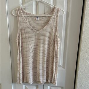 Old Navy Beige Striped Tank Top